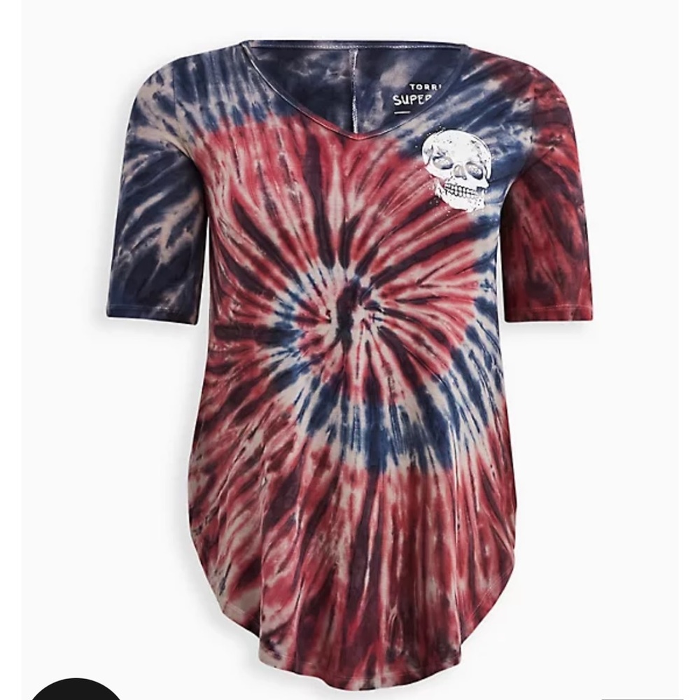 Torrid Favorite Super Soft Tunic Addicted Skull Tie-Dye - Size 2 - NWT
